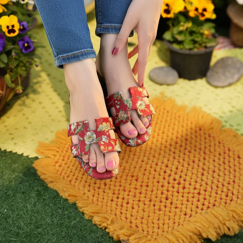 H Style Printed Mehroon